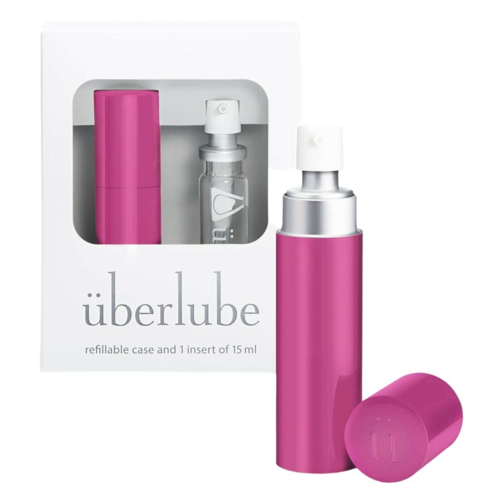 E-shop Überlube - silikónový lubrikant v cestovnom puzdre - ružový (15 ml)