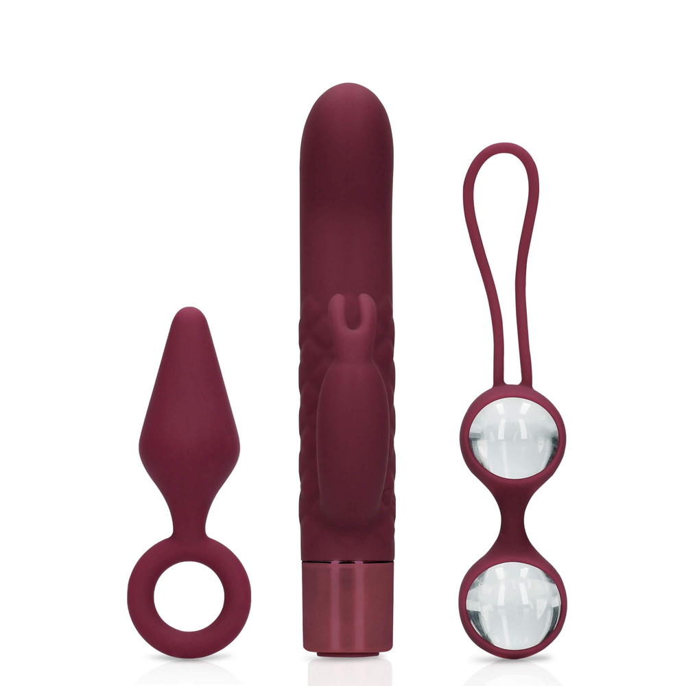 E-shop Loveline (S)explore - sada erotických hračiek pre ženy - 3 kusy (bordová)