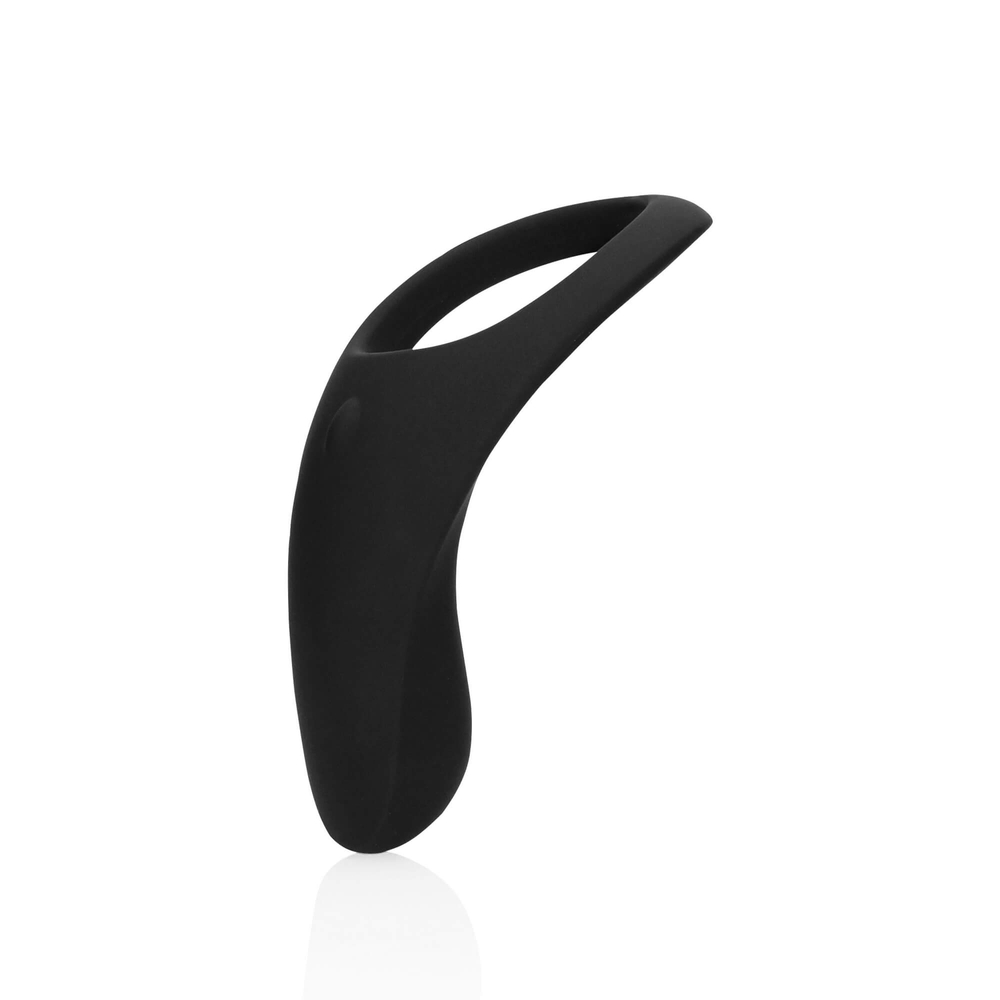 E-shop Loveline - vibračný krúžok na dlhý penis a semenníky na batérie (čierny)