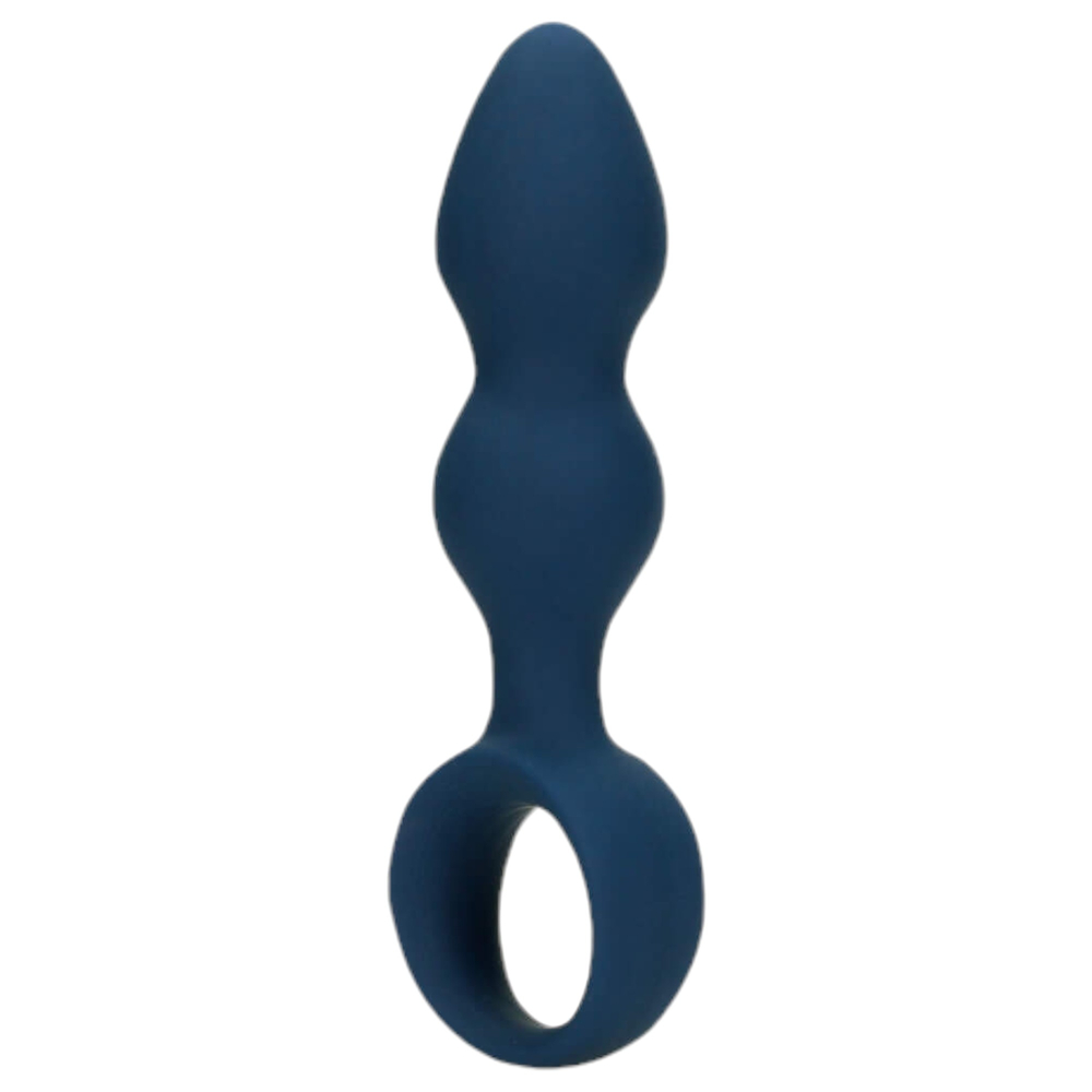 E-shop Loveline - Análne dildo s úchopovým krúžkom - malé (modré)