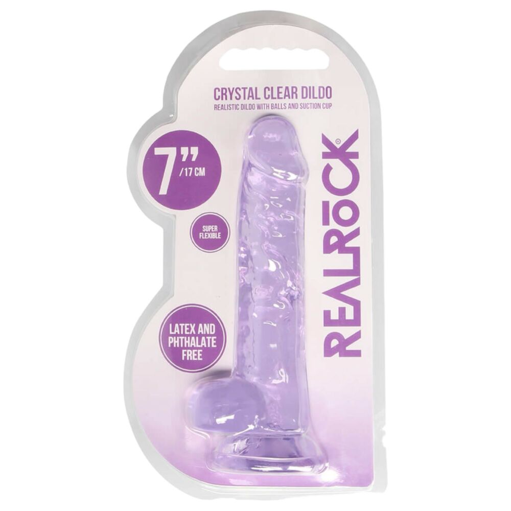 E-shop REALROCK - priesvitné realistické dildo - fialové (17cm)