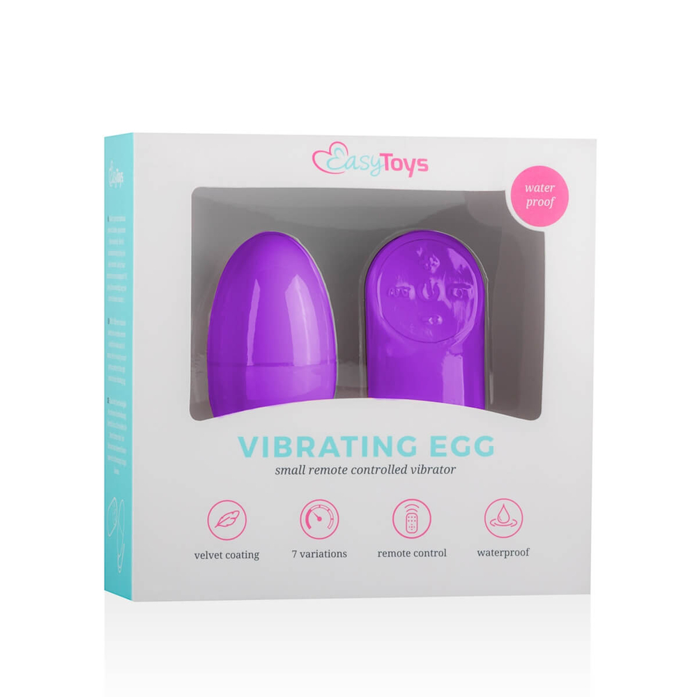 E-shop Easytoys - vibračné vajíčko so 7 rytmami a diaľkovým ovládačom (fialové)