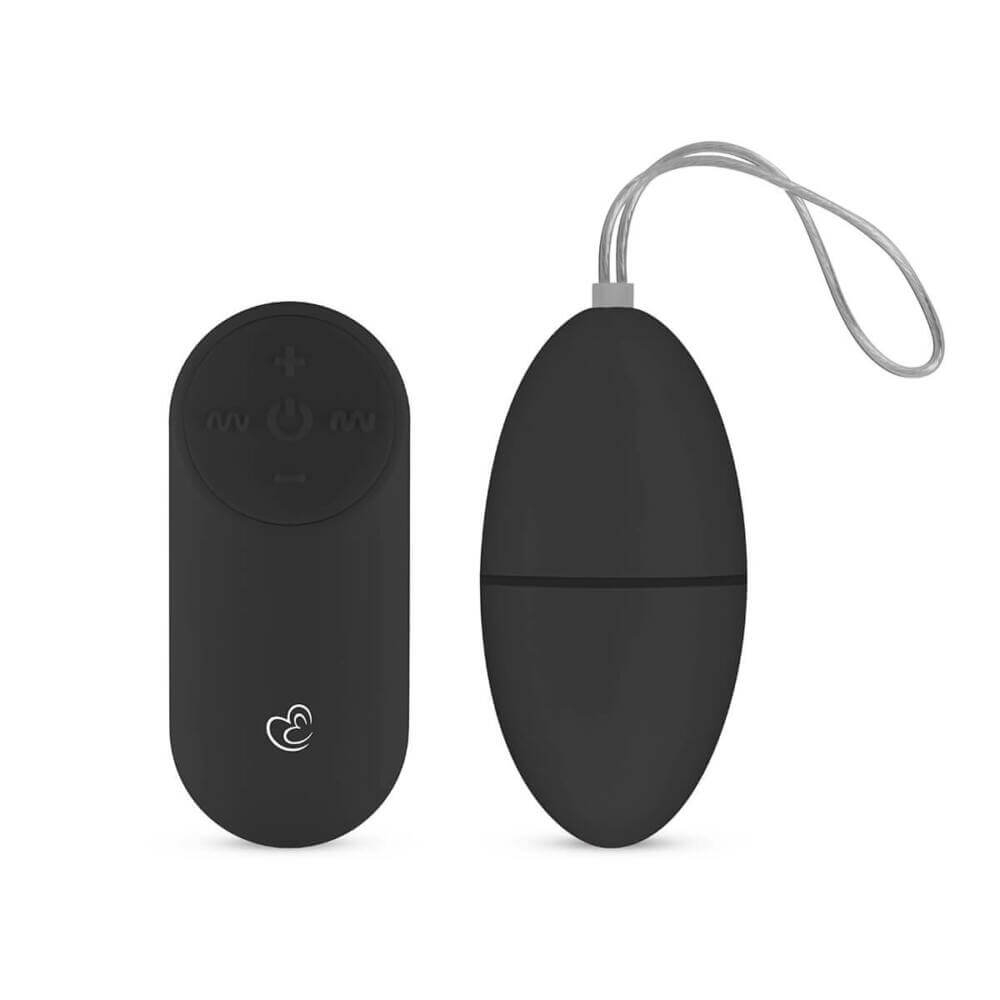 E-shop Easytoys - vibračné vajíčko so 7 rytmami a diaľkovým ovládačom (čierne)