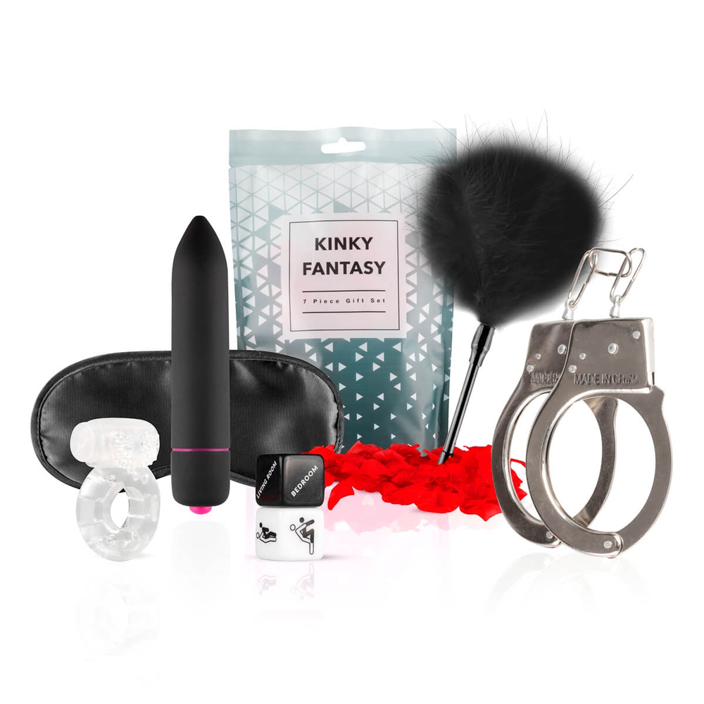 E-shop LoveBoxxx Kinky Fantasy - súprava s vibrátorom (7 dielna sada)