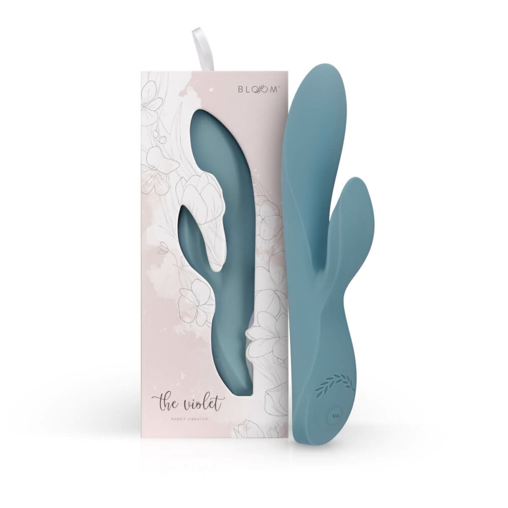 E-shop Bloom Violet Rabbit - nabíjací vibrátor na bod G s ramienkom na klitoris (tyrkysový)