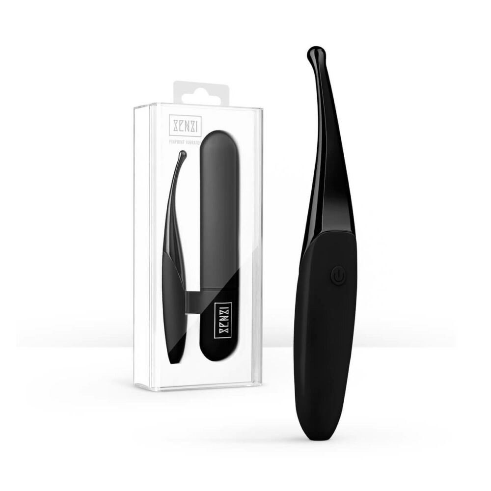 E-shop Senzi vibrator black - nabíjací vodotesný vibrátor na klitoris (čierny)
