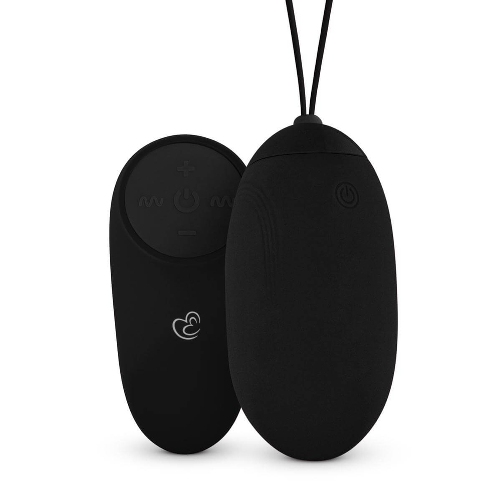 E-shop Easytoys - Vodotesné, rádiom riadené vibračné vajíčko na batérie (čierne)
