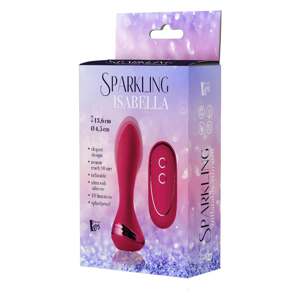 E-shop Sparkling Isabella - nabíjací análny vibrátor (červený)