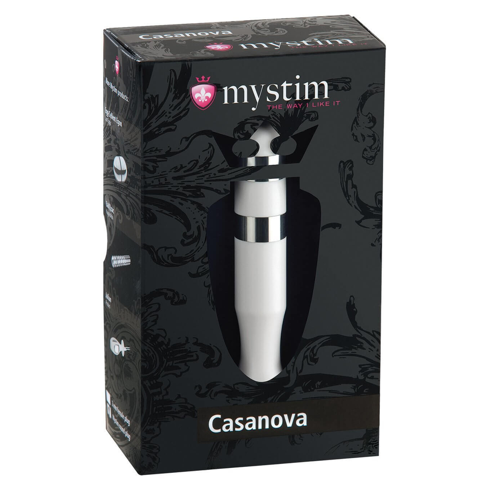 E-shop Mystim Casanova - elektro - tyčové dildo (biele)