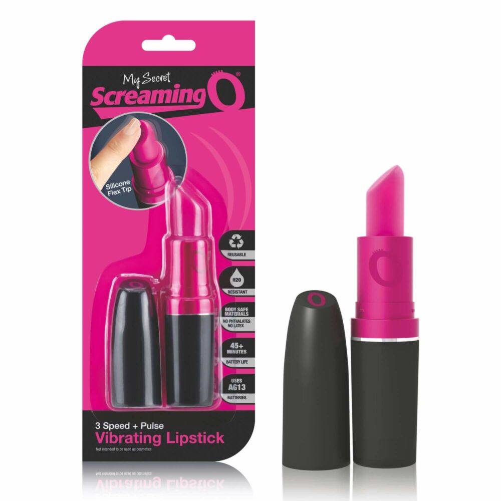 E-shop Screaming Lipstick - vibrátor v tvare rúžu (pink-čierny)