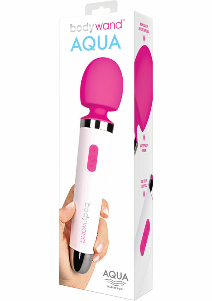 E-shop Bodywand Aqua Wand - vodotesný masážny vibrátor (pink-biely)