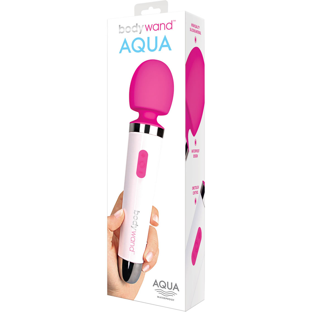 E-shop Bodywand Aqua Wand - vodotesný masážny vibrátor (pink-biely)