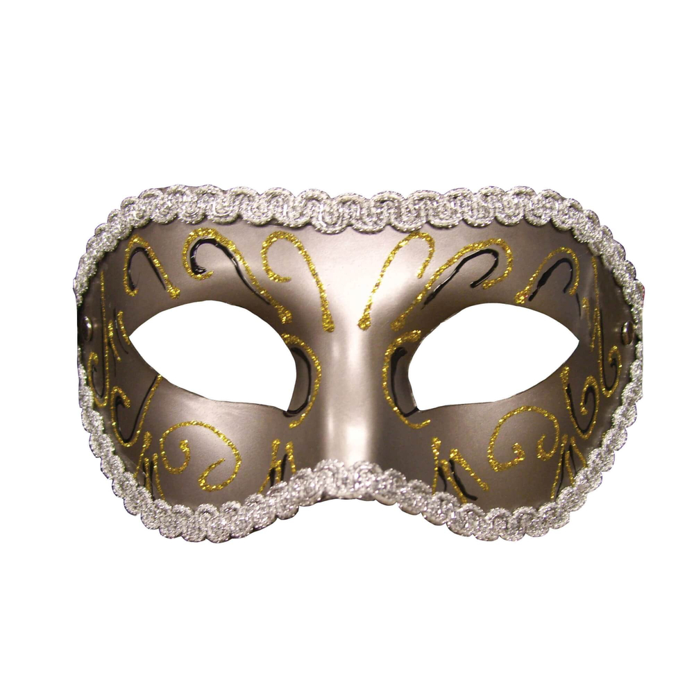 E-shop S&M - predtvarovaná trblietavá maska na oči (bronzová)