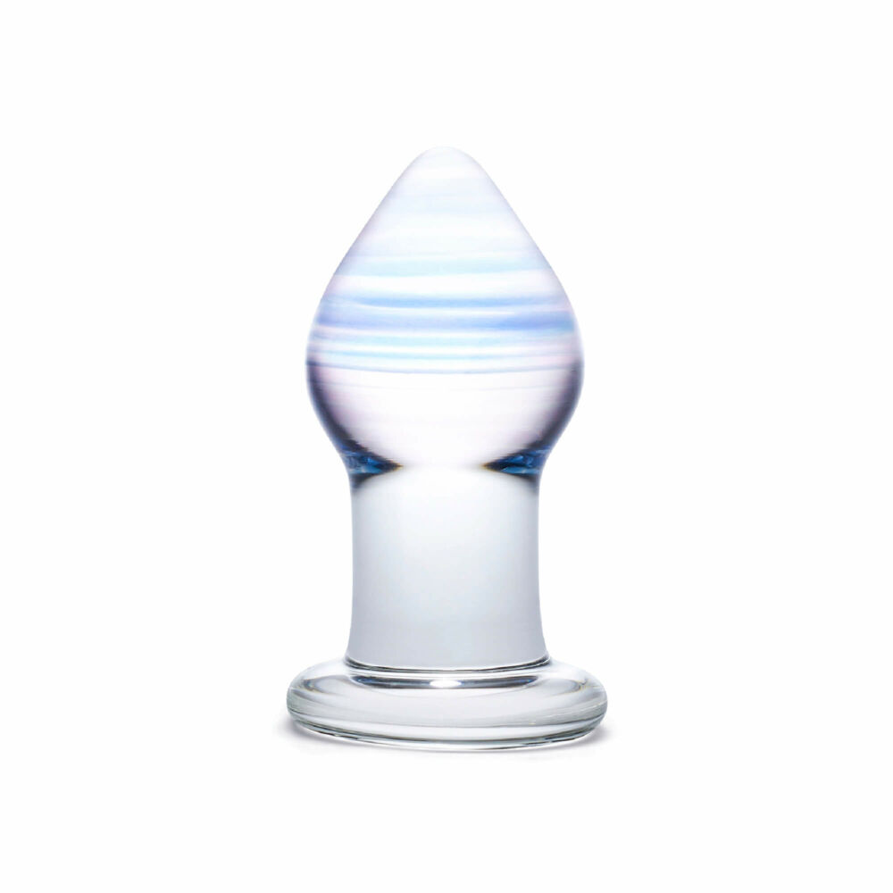 E-shop GLAS Amethyst Rain - sklenené análne dildo (transparentná fialová)