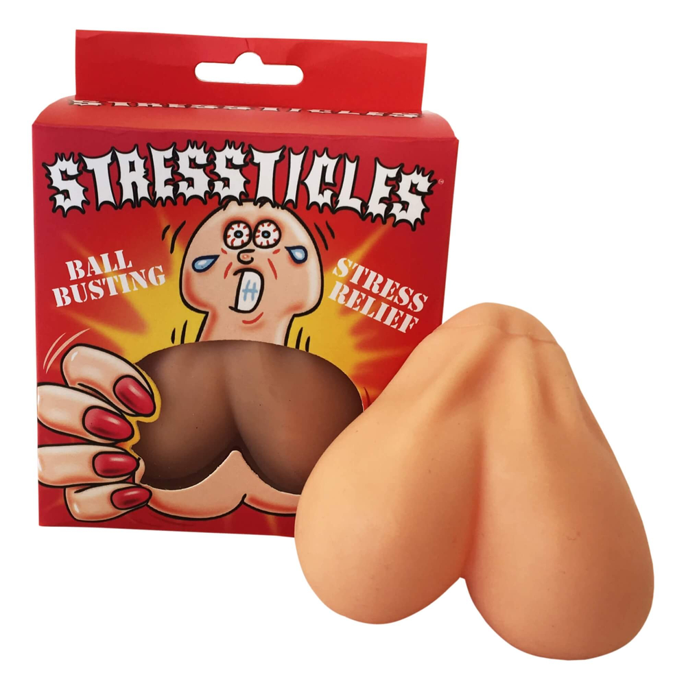 E-shop Stressticles - antistresová lopta - semenníky (prírodná farba)