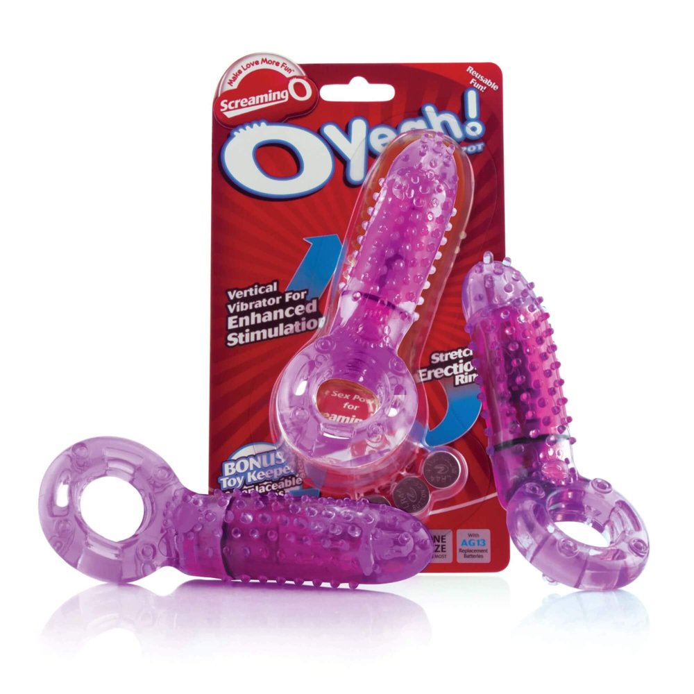 E-shop Screaming O Oyeah - vodeodolný, vibračný krúžok na penis (fialový)