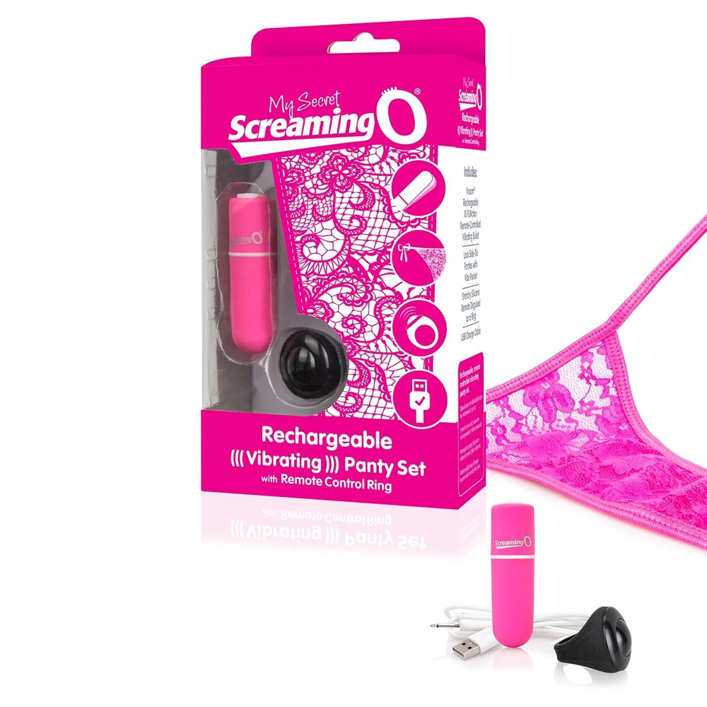 E-shop MySecret Screaming Panty - nabíjacie vibračné tangá (ružové) S-L