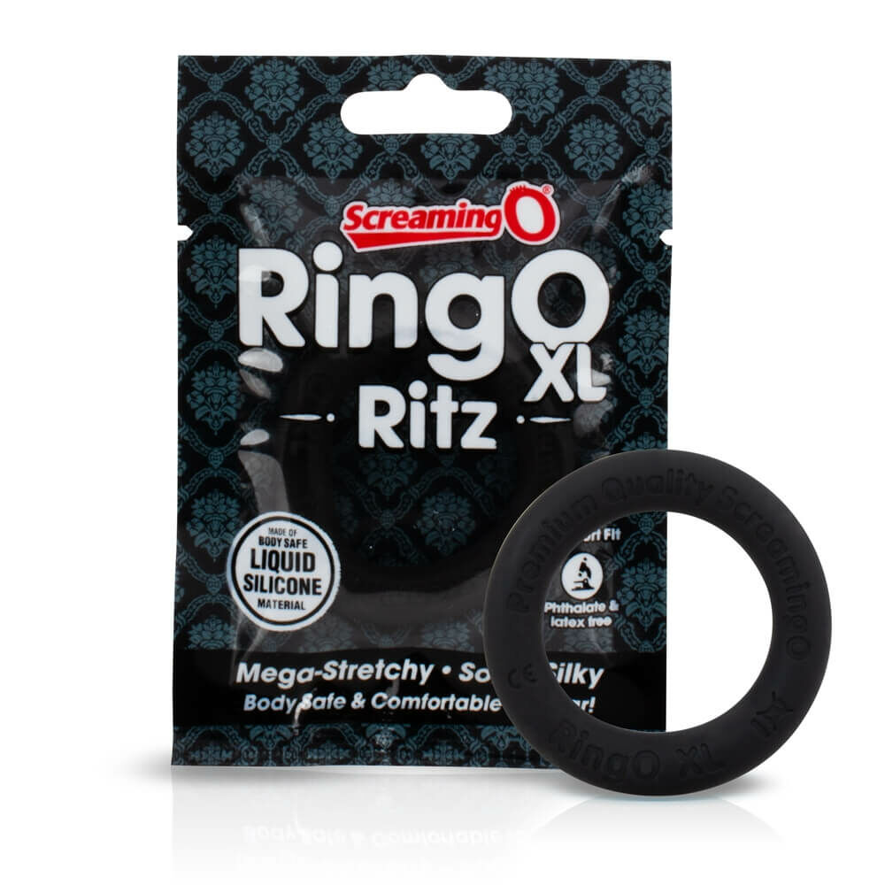 E-shop Screaming O Ritz XL - silikónový krúžok na penis (čierny)