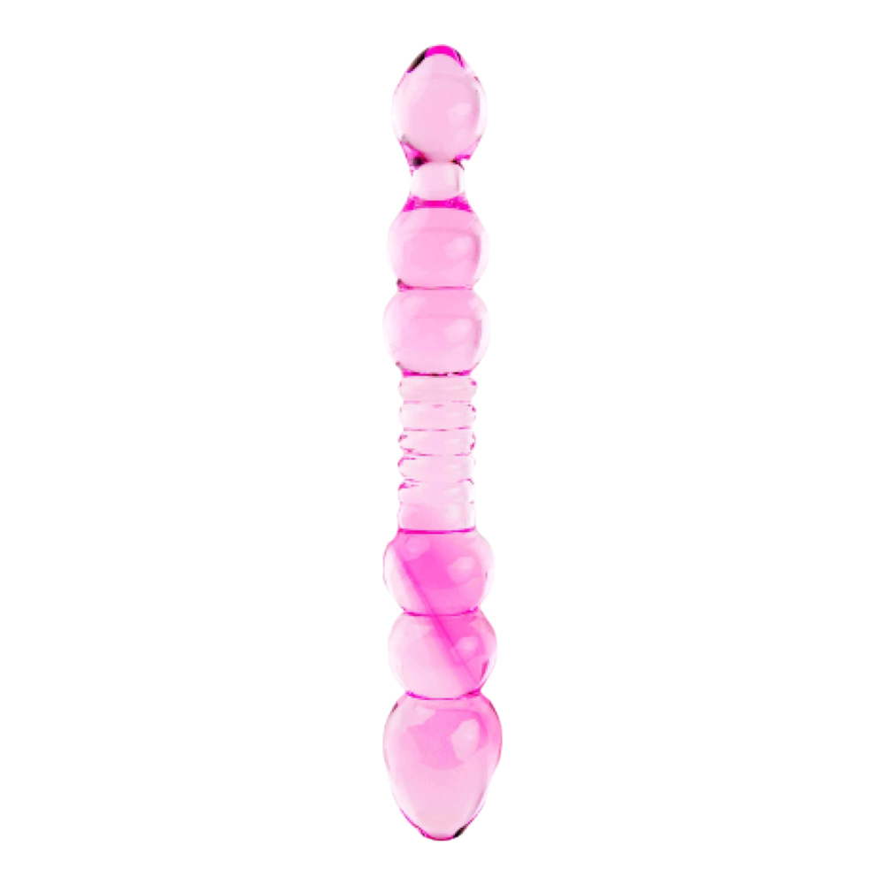 E-shop FEELZTOYS GLAZZZ Lucid Dreams - sklenené dildo s korálkami (ružové)