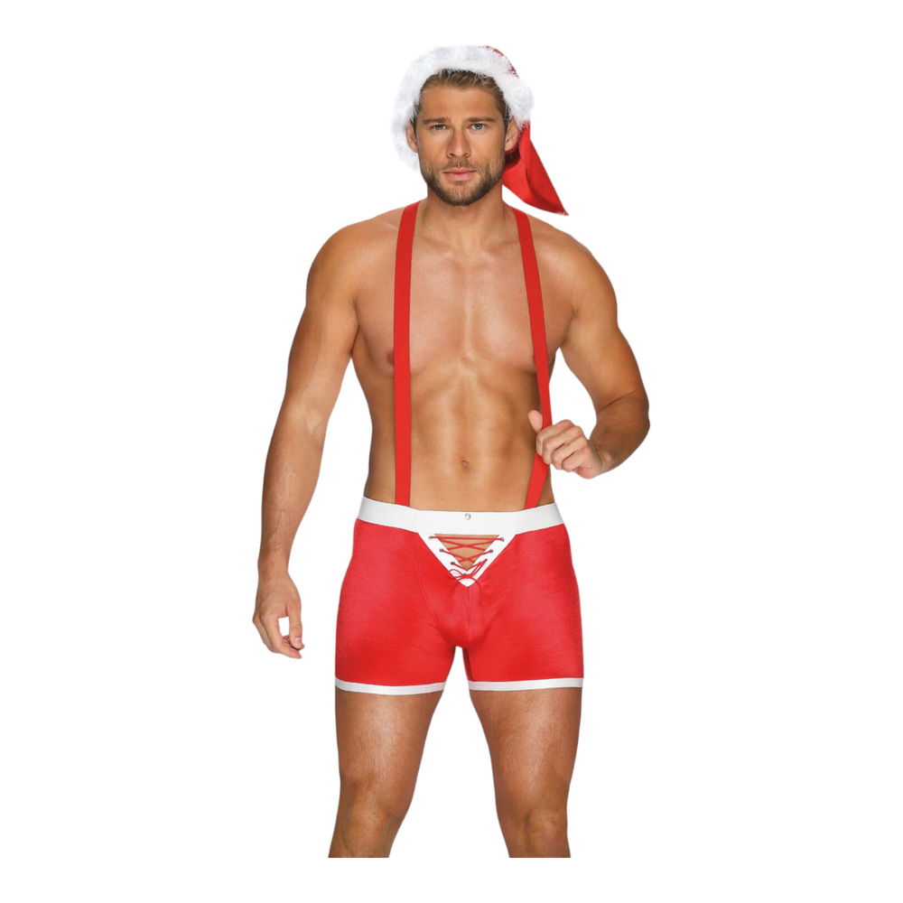 E-shop Obsessive Mr Claus - Súprava kostýmov Santa Clausa (2 kusy) - červená