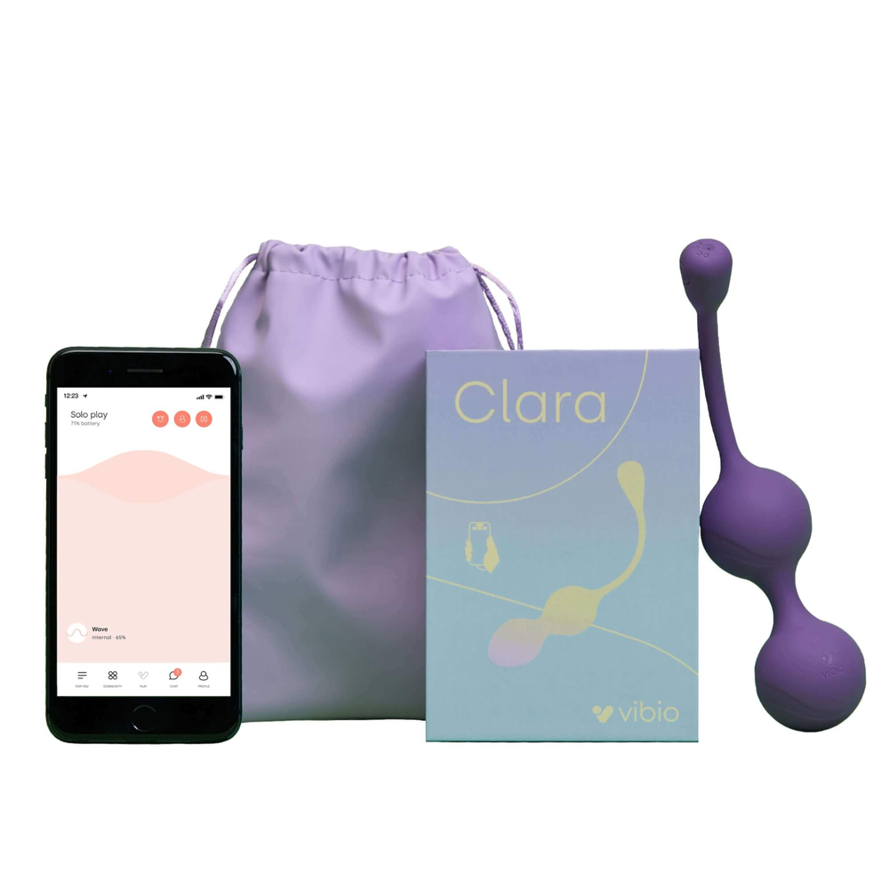 E-shop Vibio Clara - nabíjacie, inteligentné vibračné venušiné guličky (fialové)
