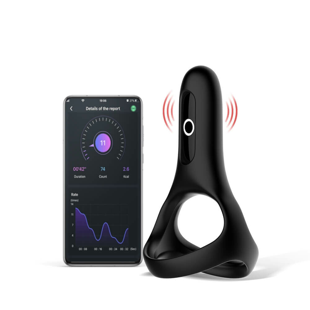 E-shop Magic Motion Rise - inteligentný vibračný krúžok na penis napájaný batériami (čierny)