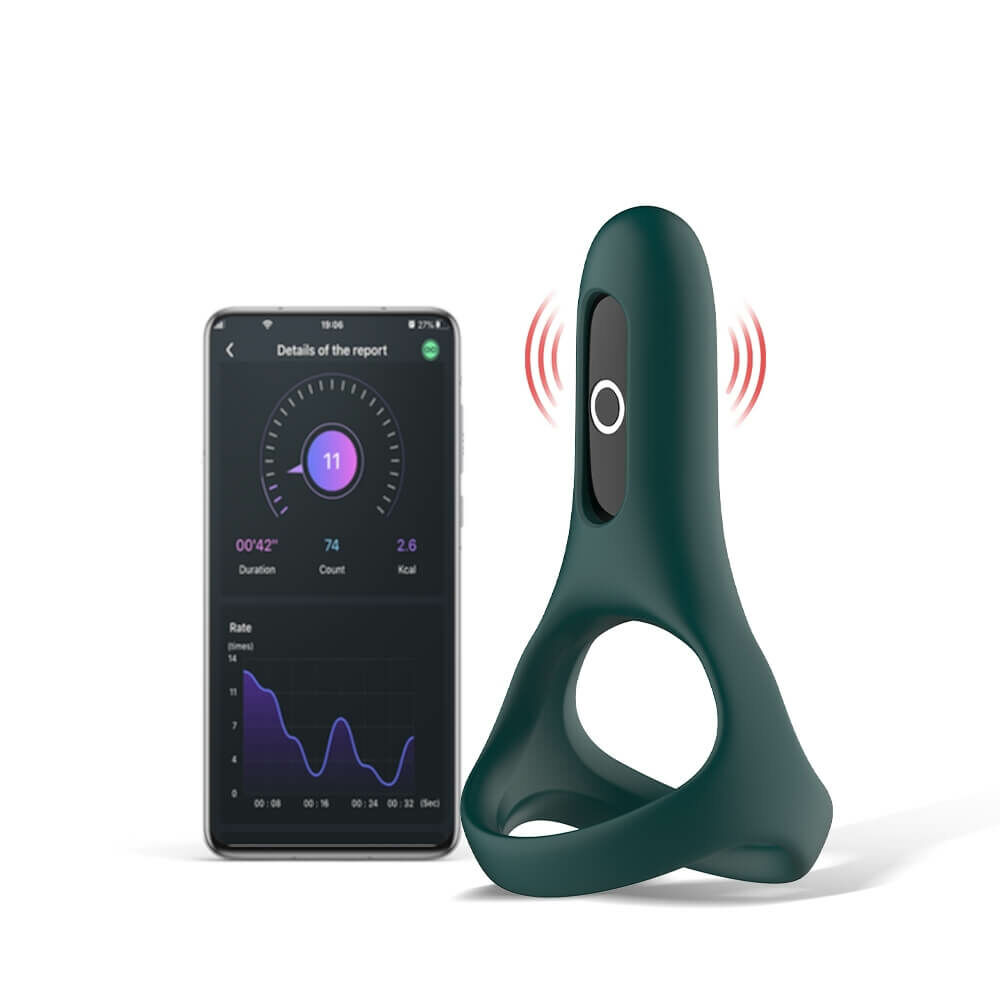 E-shop Magic Motion Rise - inteligentný vibračný krúžok na penis napájaný batériami (zelený)
