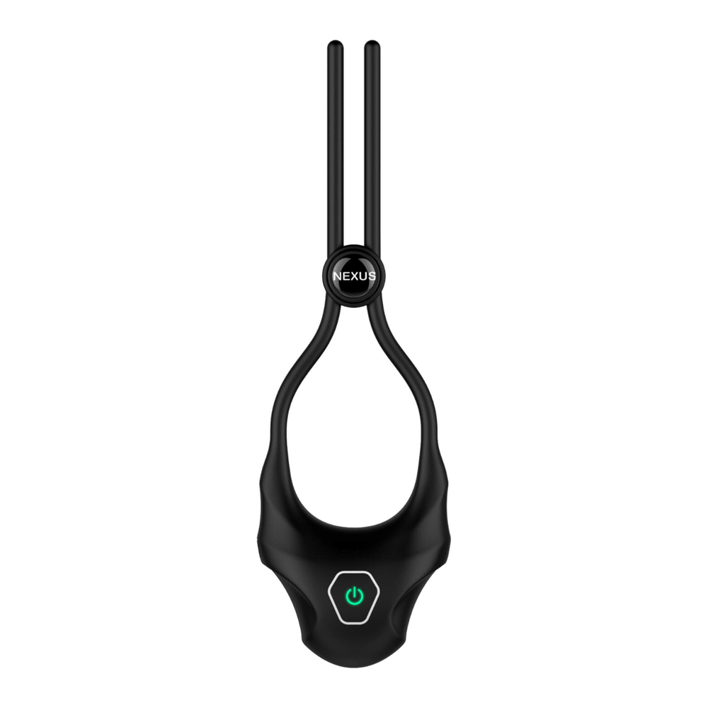 E-shop Nexus Forge - nastaviteľný vibračný krúžok na penis s lasom (čierny)