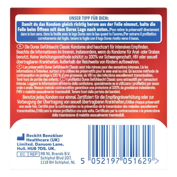 Durex - kondóm - extra tenký pre prirodzený pocit - 3 ks