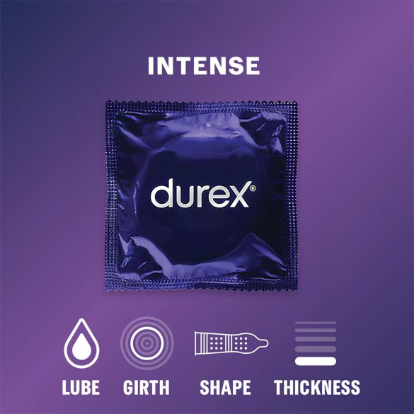 Durex Intense - kondóm s drážkami a výstupkami (10 ks)