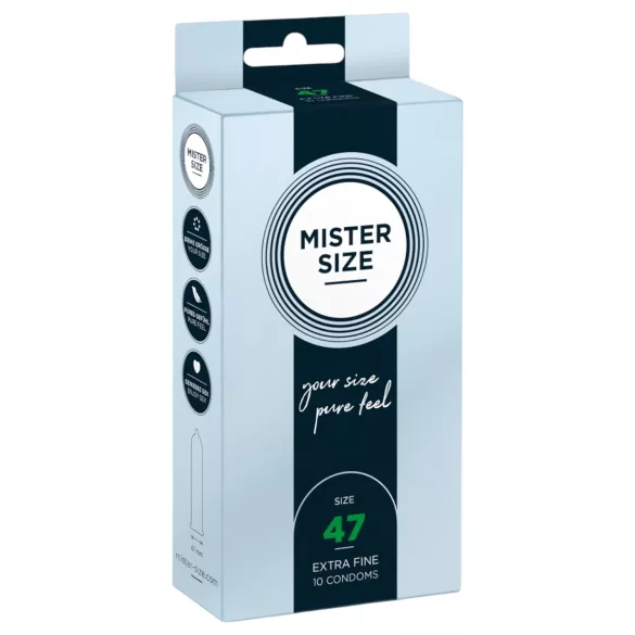 Mister Size - kondóm - extra tenký - 47 mm - 10 ks