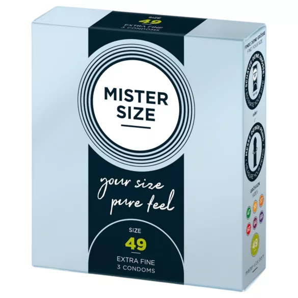Mister Size - tenký kondóm - 49mm - 3 ks