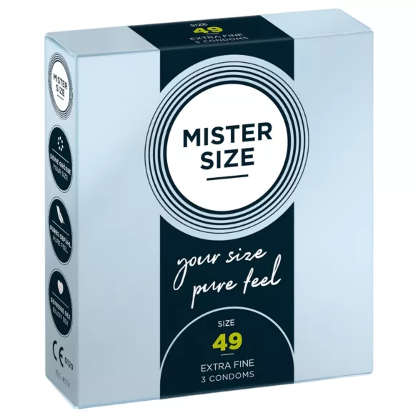 Mister Size - tenký kondóm - 49mm - 3 ks