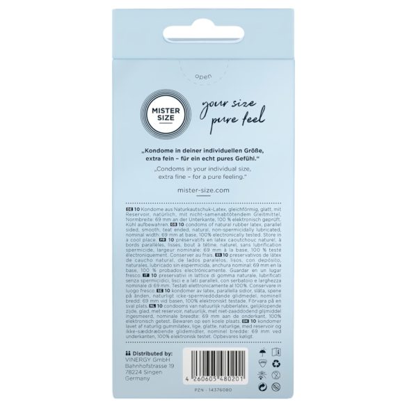 Mister Size - extra tenký kondóm - 69 mm - 10 ks