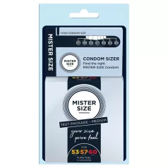   Mister Size - kondómy testovacia sada s meradlom penisu - 3 ks