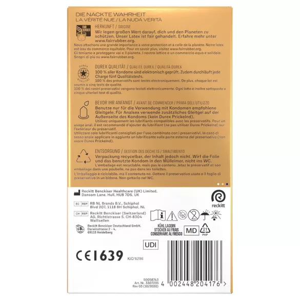 Durex Hautnah - extra lubrikované kondómy - 10 ks