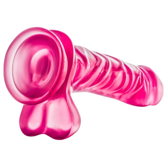 B Yours Basic 8 - realistický dildo s semenníkmi - 23 cm - ružový