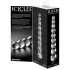 Icicles No. 2 - sklenené dildo s guľkami - priehľadné