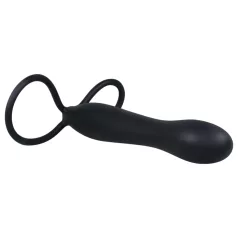 You2Toys - análny dildo a erekčný krúžok - čierny