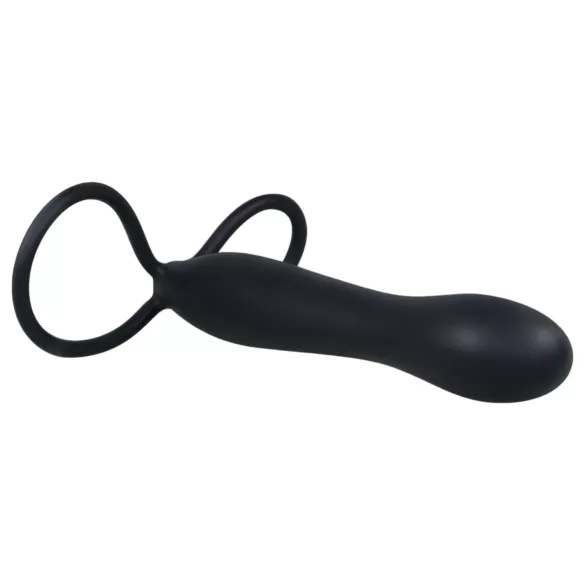 You2Toys - análny dildo a erekčný krúžok - čierny