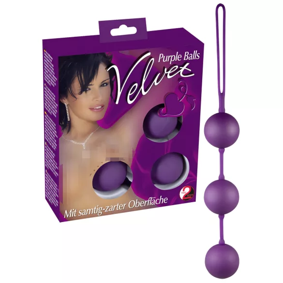 You2Toys - Venušine guličky trojité - zamatový povrch - fialová