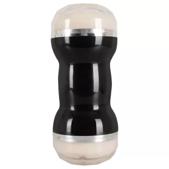You2Toys - masturbátor vagína a anál - dvojitý - čierny