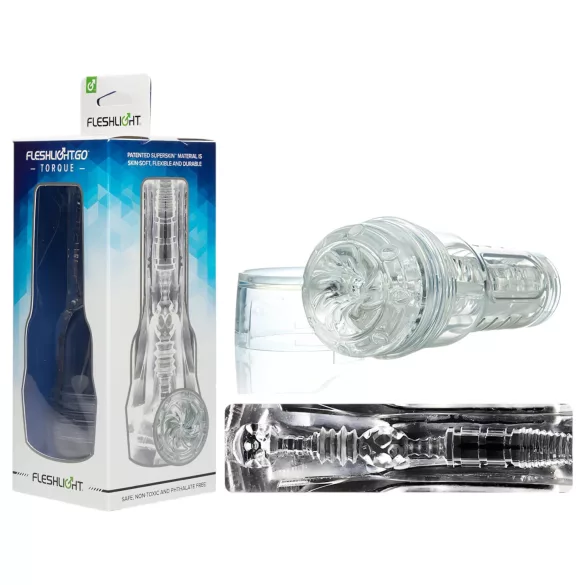 Fleshlight GO Torque - masturbátor pre mužov - kompaktná vagína - transparentný