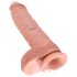 King Cock - realistický dildo s semenníkmi - 25 cm - telová farba