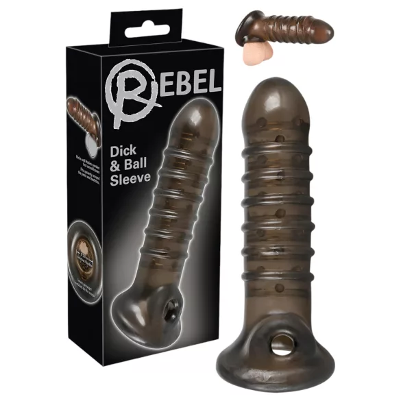 Rebel - návlek na penis s drážkami - sivý
