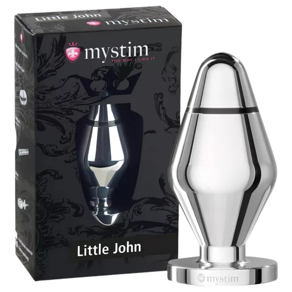 mystim Little John - malý elektro análny kolík - strieborný