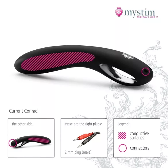 mystim Current Conrad - elektro dildo - silikón