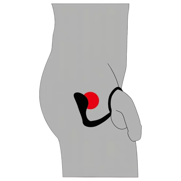 Black Velvets - análny kolík s erekčným krúžkom - čierny