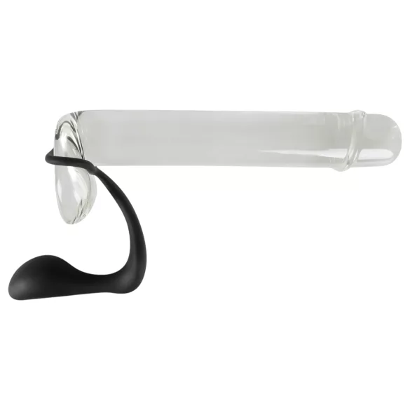 Black Velvets - análny kolík s erekčným krúžkom - čierny