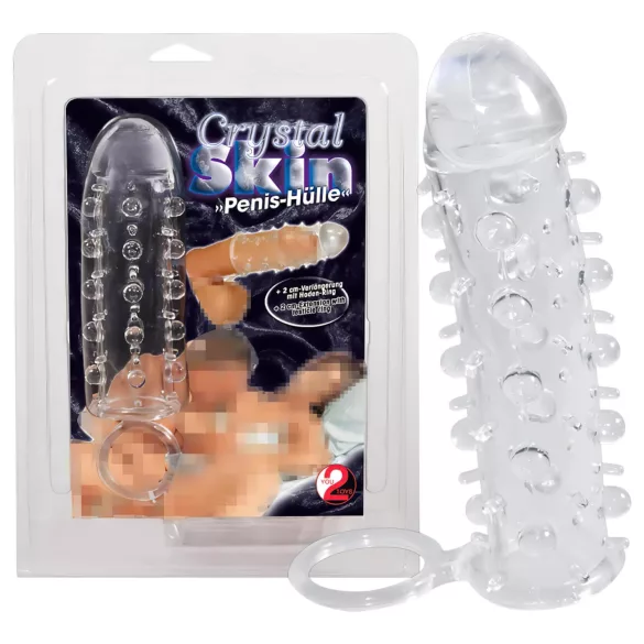Crystal Skin - erekčný návlek na penis - priesvitný